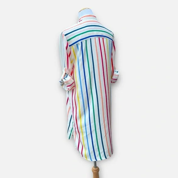 Summersalt Striped Long-Sleeved Button-down Tunic Shirt Dress Size Small - Picture 4 of 11